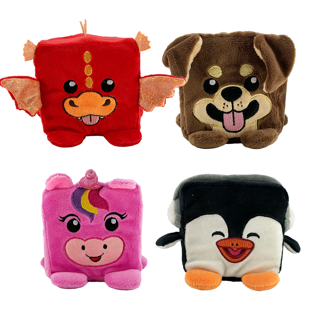 Image CUBIES peluches (4'') - assortiment de 16 mcx sur chaîne